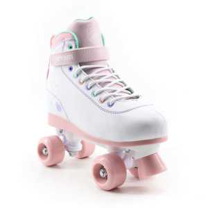 Cream Scoop Quad Roller Skates - Hearts (White/Pink)