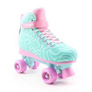 Cream Scoop Quad Roller Skates - Wave (Teal/Pink)