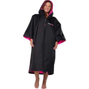 Dryrobe Advance Short Sleeve V3 Changing Robe - Black/Pink