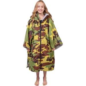 Dryrobe Advance Kids Short Sleeve Changing Robe - Camo/Grey
