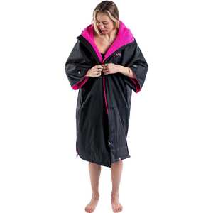 Dryrobe Advance Long Sleeve V3 Changing Robe - Black/Pink