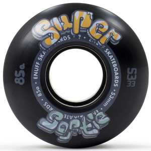 Enuff Super Softies Skateboard Wheels - Black 58mm