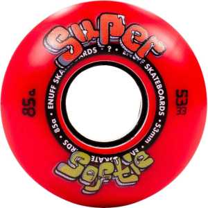 Enuff Super Softies Skateboard Wheels - Red 53mm