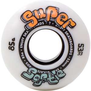 Enuff Super Softies Skateboard Wheels - White 53mm