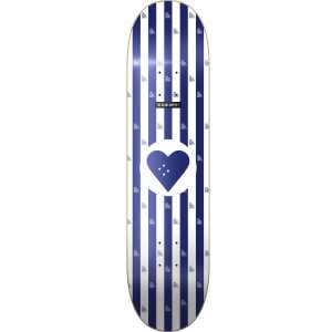 The Heart Supply Round Logo Stripes Skateboard Deck - Blue 8.25"