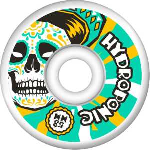 Hydroponic Mexican Skull 2.0 Skateboard Wheels - White/Green 53mm