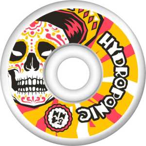 Hydroponic Mexican Skull 2.0 Skateboard Wheels - White/Orange 54mm