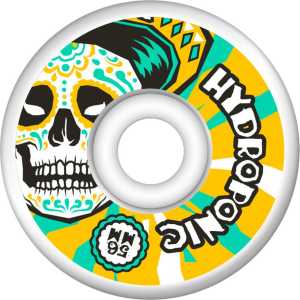 Hydroponic Mexican Skull 2.0 Skateboard Wheels - White/Yellow 56mm