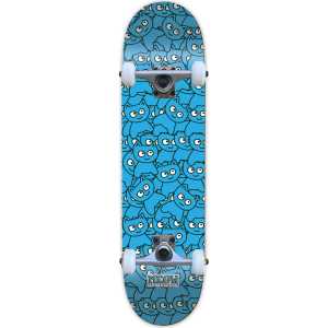 Meow Sticker Pile Complete Skateboard - Cyan 8.25"