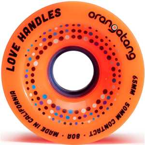 Orangatang &quot;Love Handles&quot; Longboard Wheels - Orange 65mm 80a