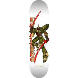 Powell Peralta Caballero Gundam Skateboard Deck - White/Gold Foil 8.25"
