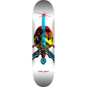 Powell Peralta Skull & Sword Skateboard Deck - Yellow Fade/White 8.25"
