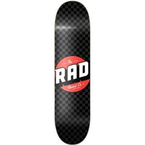 Rad Checker Skateboard Deck - Black/Grey 8.125"