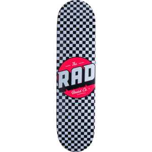 Rad Checker Skateboard Deck - Black/White 8.25"