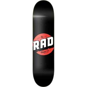 Rad Solid Logo Skateboard Deck - Black/Red 8"