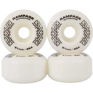 Rampage 99A Skateboard Wheels White/Black - 51 x 30mm
