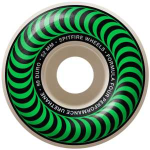 Spitfire Formula Four Classic 99a Skateboard Wheels - Green 52mm (Pack of 4)