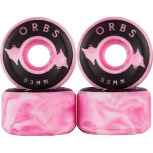 Welcome Orbs Specters Swirls Conical 99a Skateboard Wheels - Pink/White 53mm
