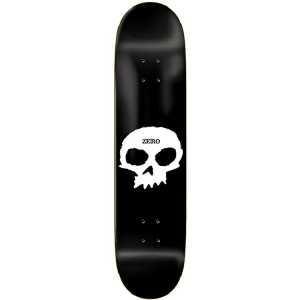 Zero Single Skull Skateboard Deck - Black/White 7.75''