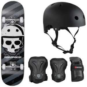 Rampage Bonehead Complete Skateboard Bundle