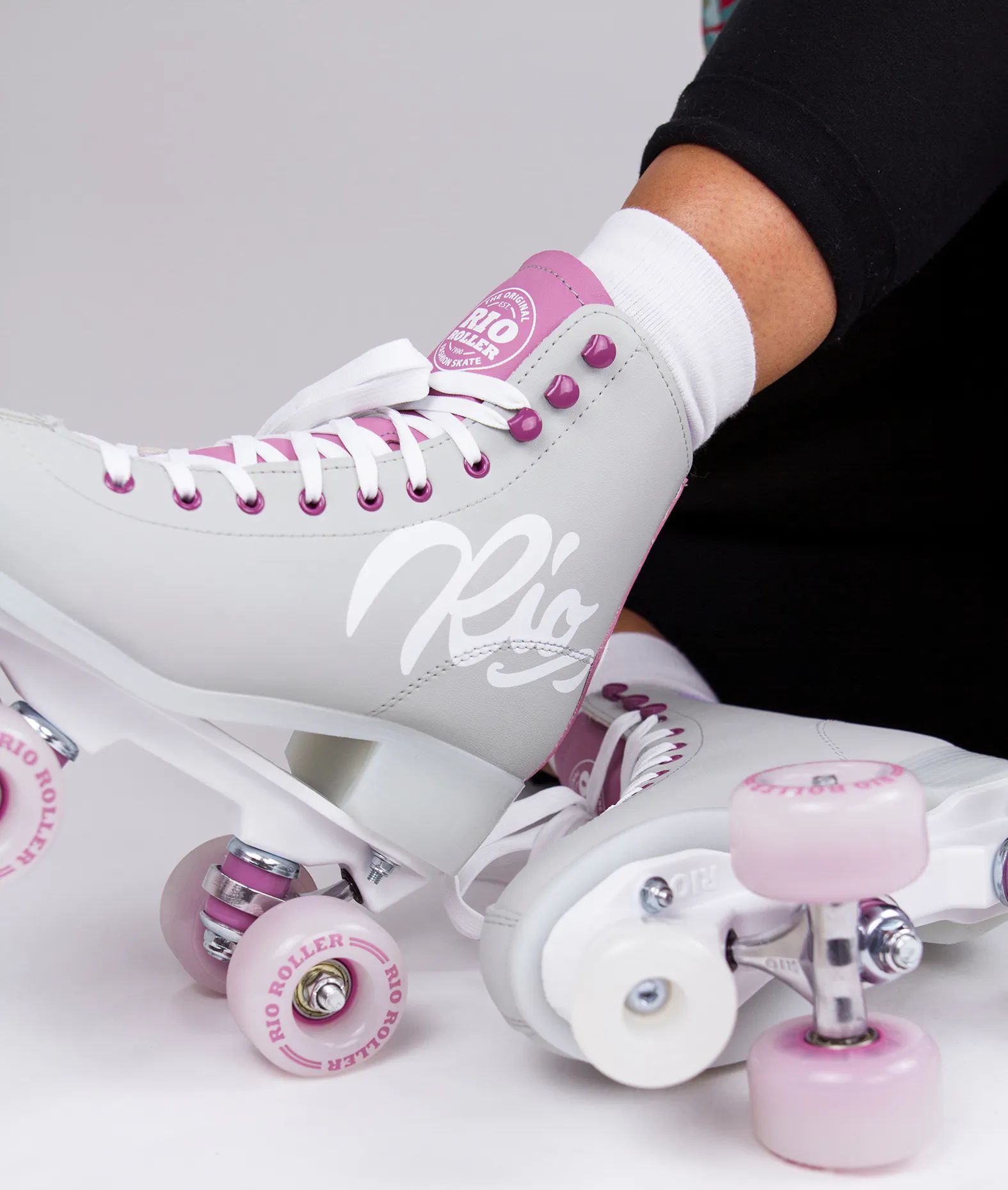 Rio Roller Skates Script Complete Quad Roller Skates Grey/Purple 