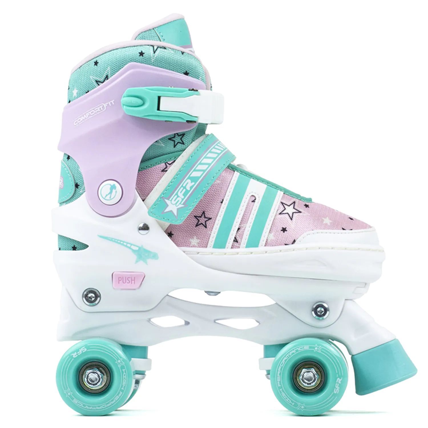 Gioventù Sfr Skates SFR Spectra Adjustable Quad Skates Pattini Pattini Unisex Bambini Pink/Green 29-33 