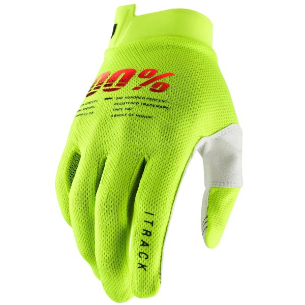 100% iTrack Protective Gloves - Fluo Yellow