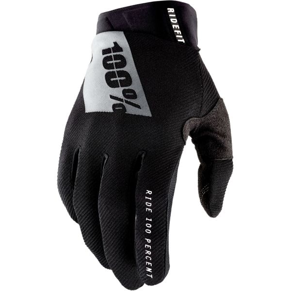 100% Ridefit Protective Gloves - Black