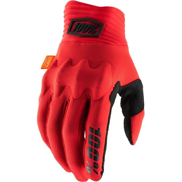 100% Cognito D30 22 Protective Gloves - Red/Black
