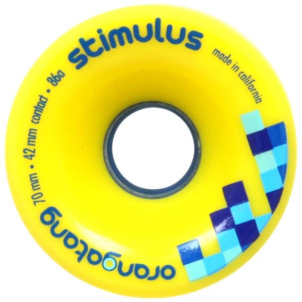 Orangatang Stimulus 70mm Longboard Wheels - Yellow 86a (Pack of 4)