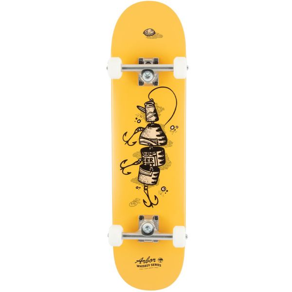 Arbor Street Whiskey Upcycle Complete Skateboard - Yellow 7.75&#039;&#039;