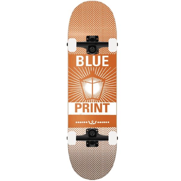 Blueprint Pachinko Custom Skateboard - Orange/White 8.25&quot;