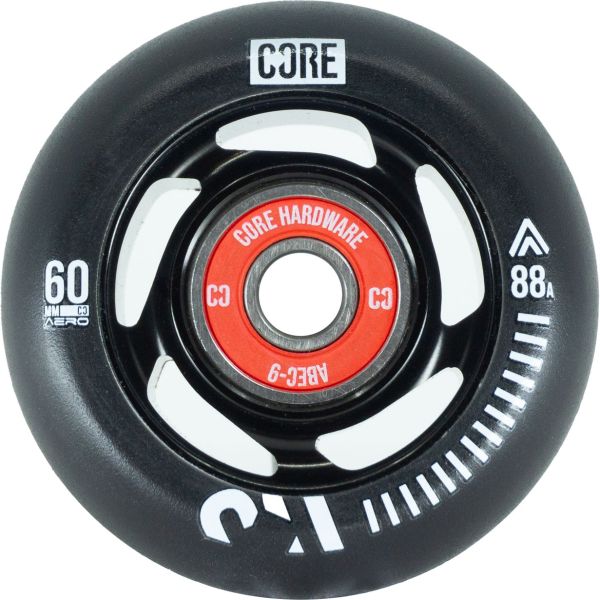 CORE Aero Inline Skate Wheels - Black 60mm
