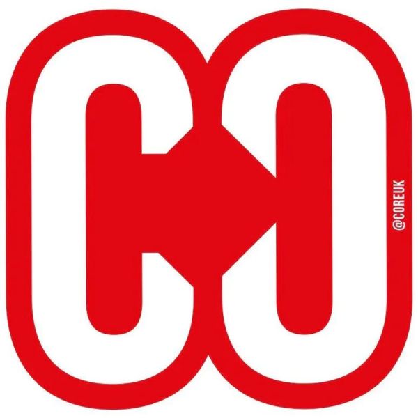 CORE Reflected Logo Skateboard Sticker - Red