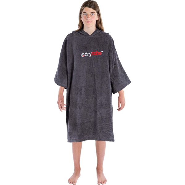 Dryrobe Kids Organic Cotton Towel Short Sleeve Changing Robe - Slate Grey
