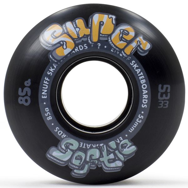 Enuff Super Softies Skateboard Wheels - Black 55mm (Pack of 4)