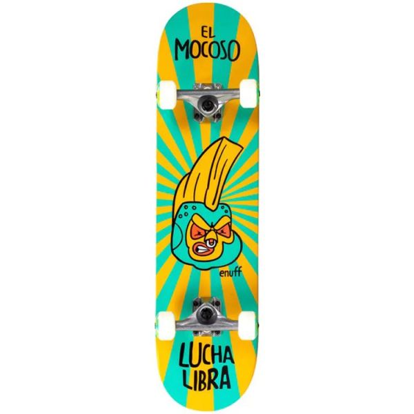 Enuff Lucha Libre Mini Complete Skateboard - Yellow/Blue 7.25&#039;&#039;