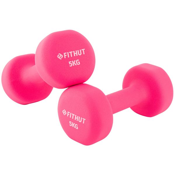 FitHut Twin Pack 5kg Dumbell - Pink