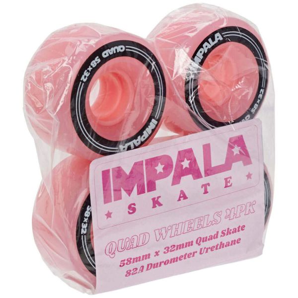 Impala Replacement Quad Roller Skate Wheels 58mm - Pink