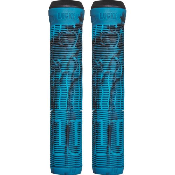 Lucky Vice 2.0 Scooter Grips - Black/Teal Swirl