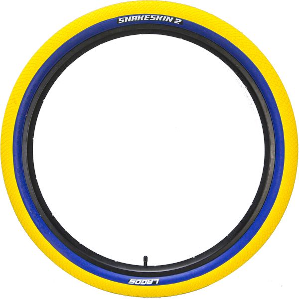Mafiabike Lagos Snakeskin 2 27.5&quot; BMX Tyre - Yellow/Blue (PAIR)