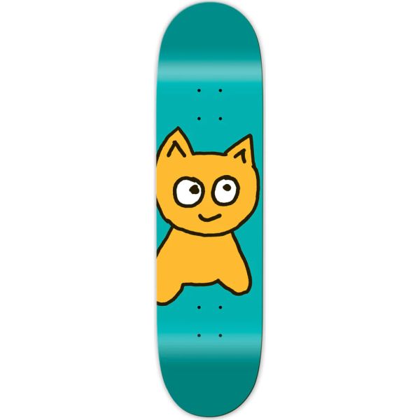 Meow Big Cat Skateboard Deck - Teal 8.25&quot;