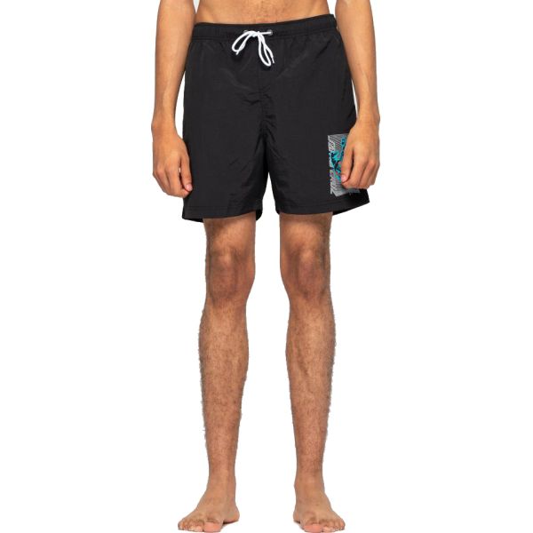 Santa Cruz Split Strip Hand Swimming Shorts - Black