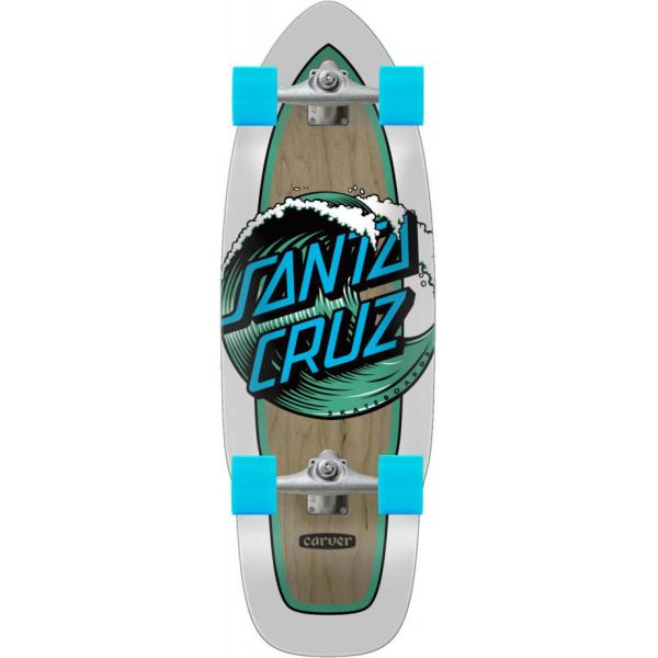 Santa Cruz Wave Dot Cut Back Surf Skate Complete Cruzer - 29.95&quot;