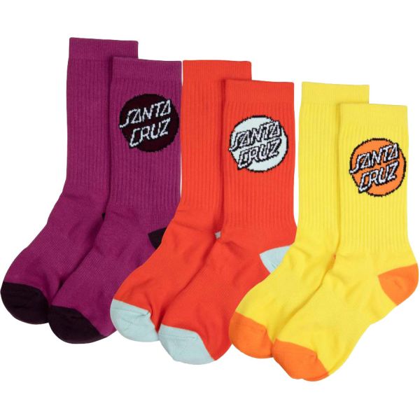 Santa Cruz Pop Dot 3 Pack Socks - Assorted