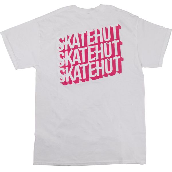 SkateHut 3D Stacked T Shirt - White