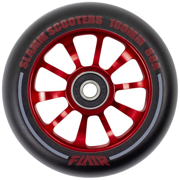Slamm Flair 2.0 100mm Scooter Wheel - Black/Red