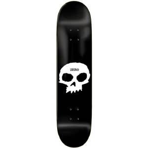 Zero Single Skull Skateboard Deck - Black/White 8.0''