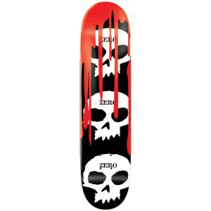 Zero 3 Skull Blood Skateboard Deck - Black/White/Red 7.75''