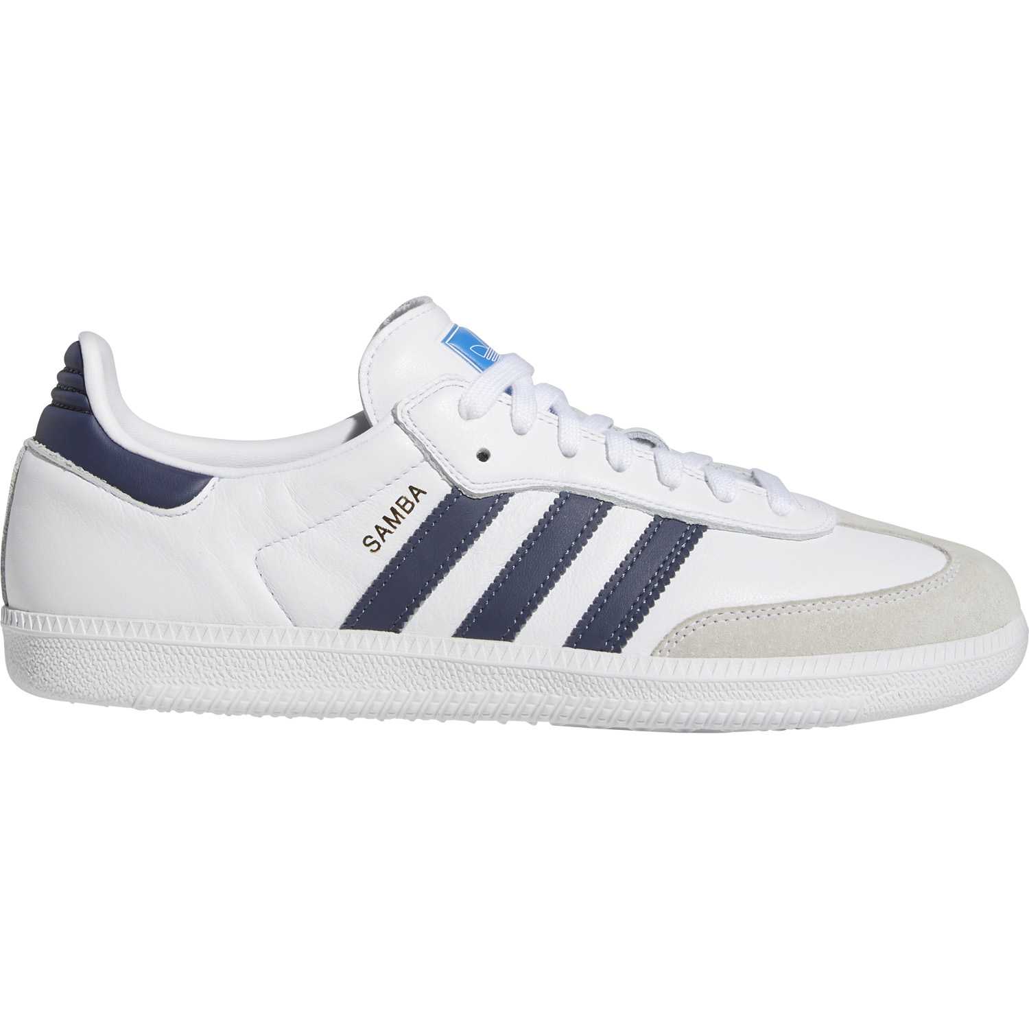 Adidas Skateboarding Samba ADV Skate Shoes - White/Navy/White | SkateHut